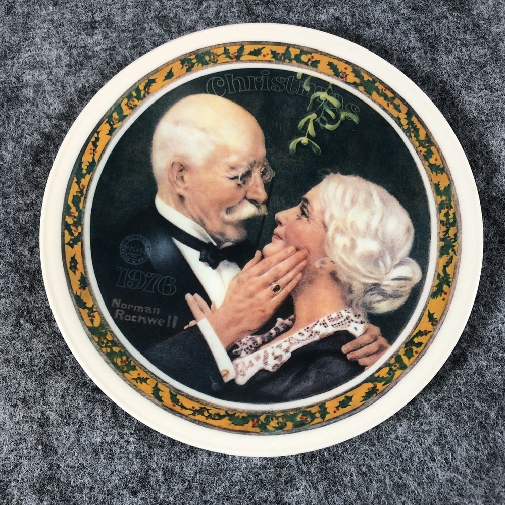 Vintage 1976 Knowles Norman Rockwell Golden Christmas Plate USA‎ Limited Edition